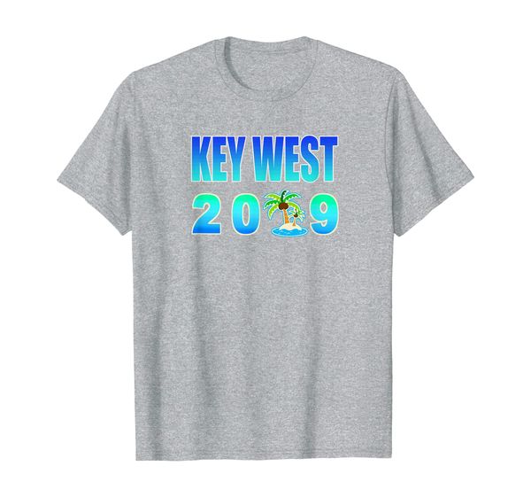 key west palm tree beach vacation 2019 t-shirt, White;black