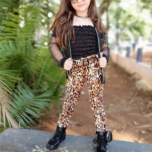 clothing sets 1-6 years girls 3pcs leopard outfits zipper cardigan + off-shoulder smocked crop pants with belt casual set, White
clothing sets 1-6 years girls 3pcs leopard outfits zipper cardigan + off-shoulder smocked crop pants with belt casual set, White