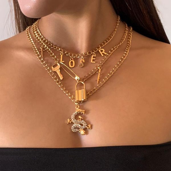 pendant necklaces purui layered chains with dragon/lock pendants necklace for women punk gold/silver color 2021 fashion jewelry neck
pendant necklaces purui layered chains with dragon/lock pendants necklace for women punk gold/silver color 2021 fashion jewelry neck