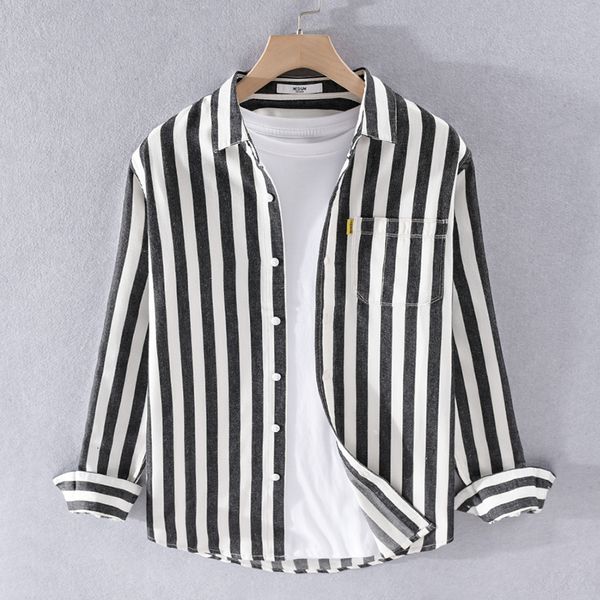 2021 new striped long sleeve fashion shirt spring and autumn casual for men comfortable loose shirts male stripe camiseta 3t1c, White;black
2021 new striped long sleeve fashion shirt spring and autumn casual for men comfortable loose shirts male stripe camiseta 3t1c, White;black
