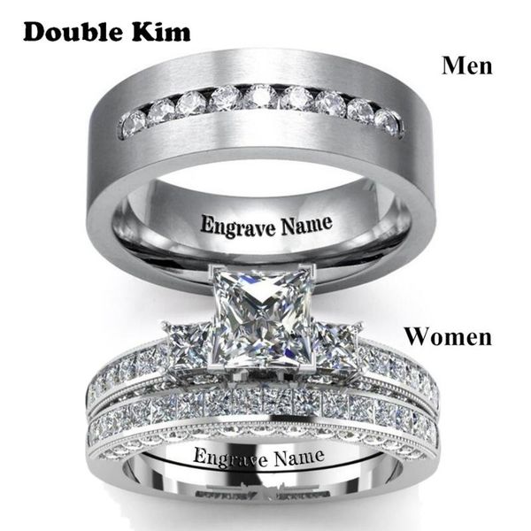 cluster rings custom made crystal couple ring men women fashion romantic engagement lettering titanium stainless steel valentine's gift, Golden;silver
cluster rings custom made crystal couple ring men women fashion romantic engagement lettering titanium stainless steel valentine's gift, Golden;silver