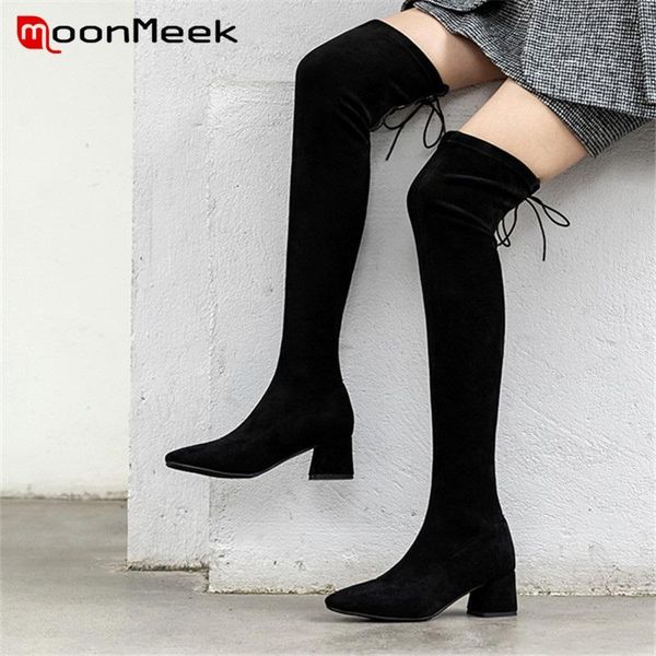 boots moonmeek ovre the knee square heels fashion ladies cross tied women winter hand made stretch high quality, Black
boots moonmeek ovre the knee square heels fashion ladies cross tied women winter hand made stretch high quality, Black