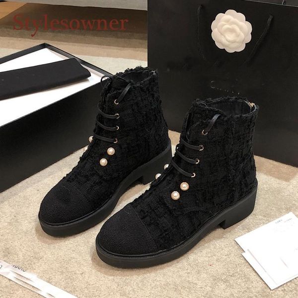 boots pearl crystal metal decor mid heel woman trendy zapatos de mujer real leather rear zip designer short, Black
boots pearl crystal metal decor mid heel woman trendy zapatos de mujer real leather rear zip designer short, Black