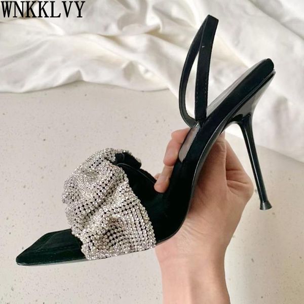 sandals wave rhinestone thin high heel women suede square toe back strap crystal sandalias summer party dress shoes female, Black
sandals wave rhinestone thin high heel women suede square toe back strap crystal sandalias summer party dress shoes female, Black