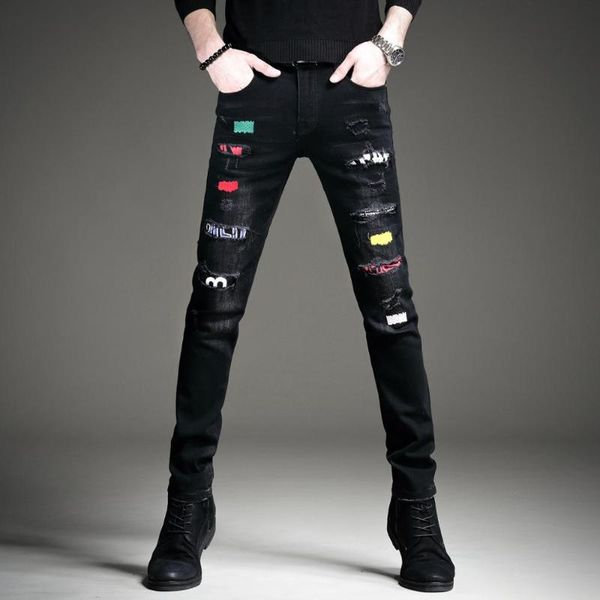 men's pants 2021 printed ripped spring and summer jeans personality embroidery hip-hop slim trousers casual men, Black
men's pants 2021 printed ripped spring and summer jeans personality embroidery hip-hop slim trousers casual men, Black