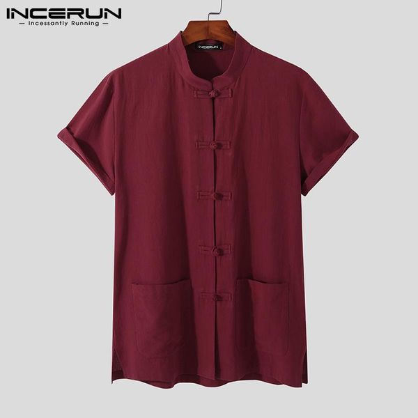 men's casual shirts incerun chinese style men shirt solid color mandarin collar cotton vintage tang suit button short sleeve 2021 cloth, White;black
men's casual shirts incerun chinese style men shirt solid color mandarin collar cotton vintage tang suit button short sleeve 2021 cloth, White;black