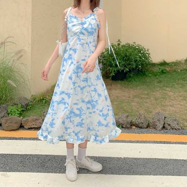dresses women summer gentle 4 style slim high waist floral tie-dye dress spaghetti strap fashion vestido de mujer wild 210610, Black;gray
dresses women summer gentle 4 style slim high waist floral tie-dye dress spaghetti strap fashion vestido de mujer wild 210610, Black;gray