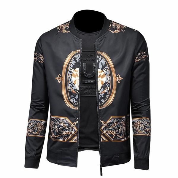 men's jackets yutwpez men jacket print baseball collar fashion coat leisure man, Black;brown
men's jackets yutwpez men jacket print baseball collar fashion coat leisure man, Black;brown