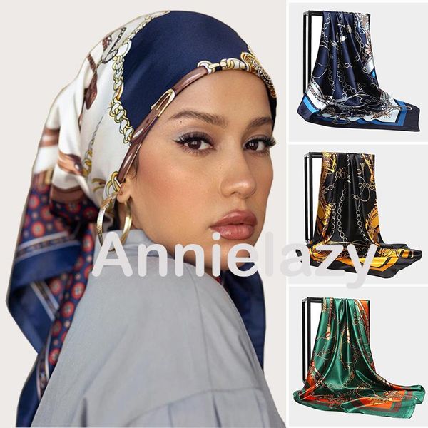 scarves 90*90cm muslim square silk scarf women chiffon hijab female satin print shawls wrap hair head bandana beach pareo, Blue;gray
scarves 90*90cm muslim square silk scarf women chiffon hijab female satin print shawls wrap hair head bandana beach pareo, Blue;gray