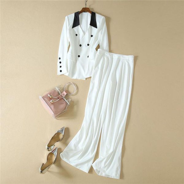 new fashion autumn runway pants 2piece set women 2021 elegant office lady outfits white black blazer suit trousers matching sets
new fashion autumn runway pants 2piece set women 2021 elegant office lady outfits white black blazer suit trousers matching sets