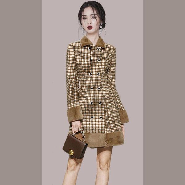 women's trench coats winter ladies woolen coat korean designer vintage plaid long windbreaker fashion double-breasted outerwear, Tan;black
women's trench coats winter ladies woolen coat korean designer vintage plaid long windbreaker fashion double-breasted outerwear, Tan;black