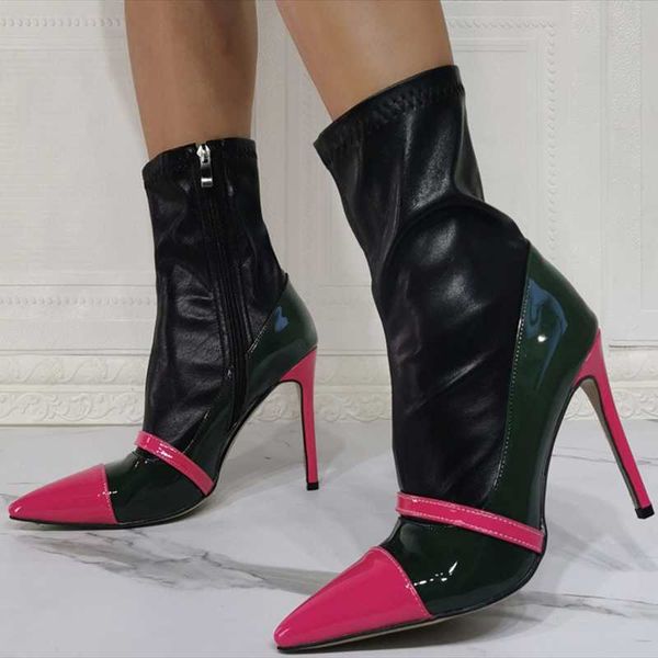 boots mixed colors patchwork short booty for ladies pointy toe high heel ankle stiletto shoes women big size 47, Black
boots mixed colors patchwork short booty for ladies pointy toe high heel ankle stiletto shoes women big size 47, Black