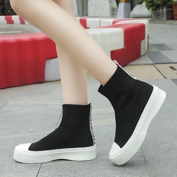 boots nice knitted elastic cloth sock casula flat platform shoes women round toe slip on autumn ankle female1, Black
boots nice knitted elastic cloth sock casula flat platform shoes women round toe slip on autumn ankle female1, Black