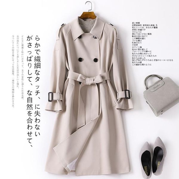 women's trench coats 2021 spring women coat fashion double breasted long casual autumn windbreaker outerwear r870, Tan;black
women's trench coats 2021 spring women coat fashion double breasted long casual autumn windbreaker outerwear r870, Tan;black