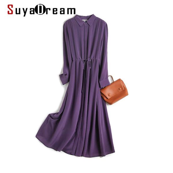 casual dresses suyadream woman silk long dress 100%silk crepe solid sleeves sashes french shirt 2021 summer elegant purple, Black;gray
casual dresses suyadream woman silk long dress 100%silk crepe solid sleeves sashes french shirt 2021 summer elegant purple, Black;gray