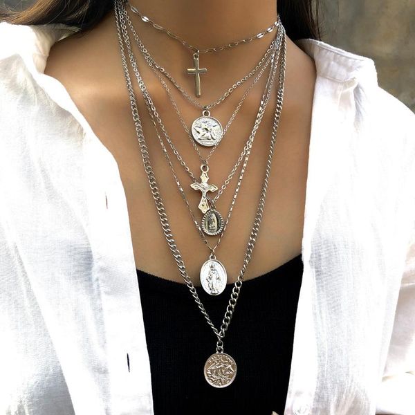 chains vintage necklace for women cross hip hop jewelry punk accessories cool stuff european and american neck 2021, Silver
chains vintage necklace for women cross hip hop jewelry punk accessories cool stuff european and american neck 2021, Silver