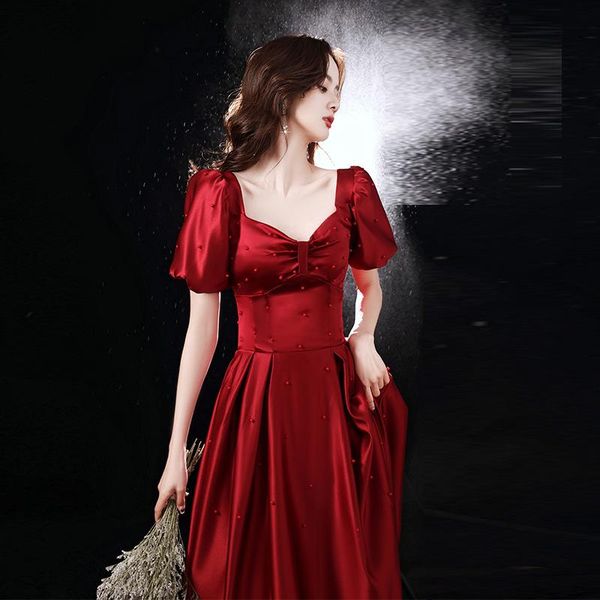 ethnic clothing elegant burgundy beading square collar puff sleeve satin evening dress cheongsam back zipper prom fomail gown vestidos de no, Red
ethnic clothing elegant burgundy beading square collar puff sleeve satin evening dress cheongsam back zipper prom fomail gown vestidos de no, Red