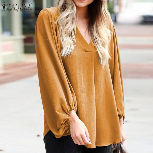 women's blouses & shirts puff sleeve blouse zanzea 2021 elegant spring casual v neck work blusas female solid plus size tunic 5xl, White
women's blouses & shirts puff sleeve blouse zanzea 2021 elegant spring casual v neck work blusas female solid plus size tunic 5xl, White