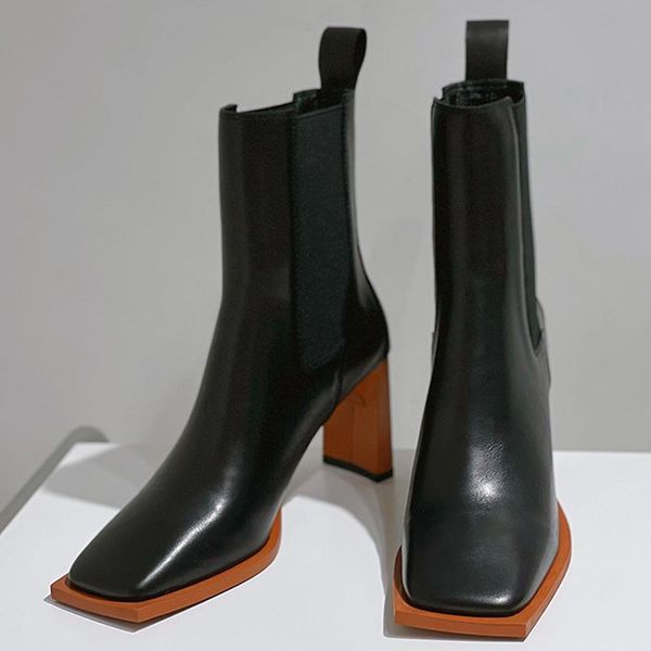 boots women modern square heels slip on ladies shoes autumn winter pu leather waterproof female footwear elegant fashion, Black
boots women modern square heels slip on ladies shoes autumn winter pu leather waterproof female footwear elegant fashion, Black