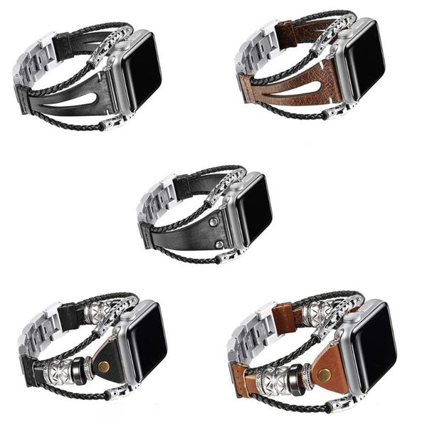 watch bands zg stainless steel chain leather strap band 38mm 42mm bracelet women, Black;brown
watch bands zg stainless steel chain leather strap band 38mm 42mm bracelet women, Black;brown
