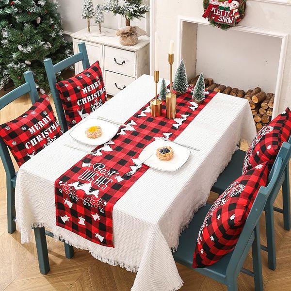 table cloth christmas decoration santa red black check printed cover flag holiday home decore
table cloth christmas decoration santa red black check printed cover flag holiday home decore