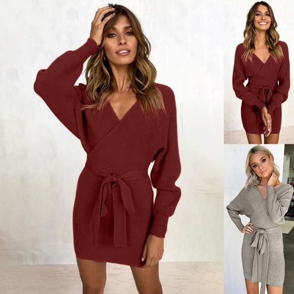 casual dresses fashion for women knitted long sleeve v-neck hip wrap warm sweater dress vestidos de mujer bodycon, Black;gray
casual dresses fashion for women knitted long sleeve v-neck hip wrap warm sweater dress vestidos de mujer bodycon, Black;gray