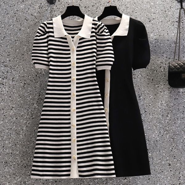 casual dresses summer elegant striped knitted sweater women korean single breasted mini vintage robe femme pull vestidos kpeq, Black;gray
casual dresses summer elegant striped knitted sweater women korean single breasted mini vintage robe femme pull vestidos kpeq, Black;gray