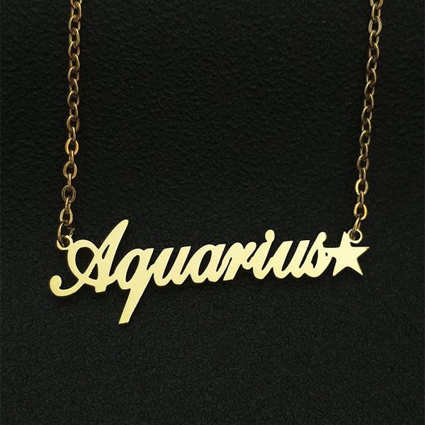 pendant necklaces aquarius choker necklace bff gift letter charm constellation zodiac women men jewelry hip hop gold filled collar mujer, Silver
pendant necklaces aquarius choker necklace bff gift letter charm constellation zodiac women men jewelry hip hop gold filled collar mujer, Silver