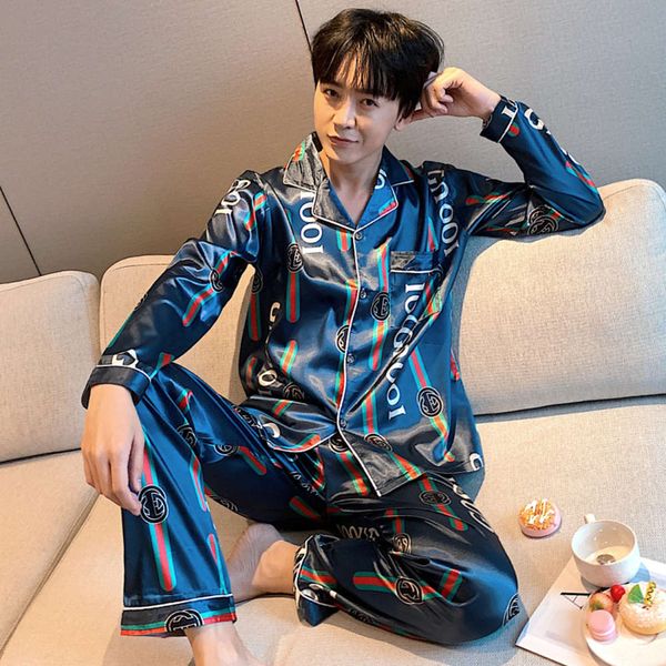men's pajamas ice long sleeve trousers thin loose large size 200 jin spring and autumn household clothes summer silk suit, Black;brown
men's pajamas ice long sleeve trousers thin loose large size 200 jin spring and autumn household clothes summer silk suit, Black;brown