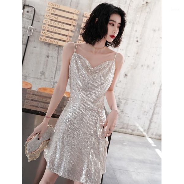 style celebrity temperament irregular sequin backless party suspender dress two piece, White
style celebrity temperament irregular sequin backless party suspender dress two piece, White