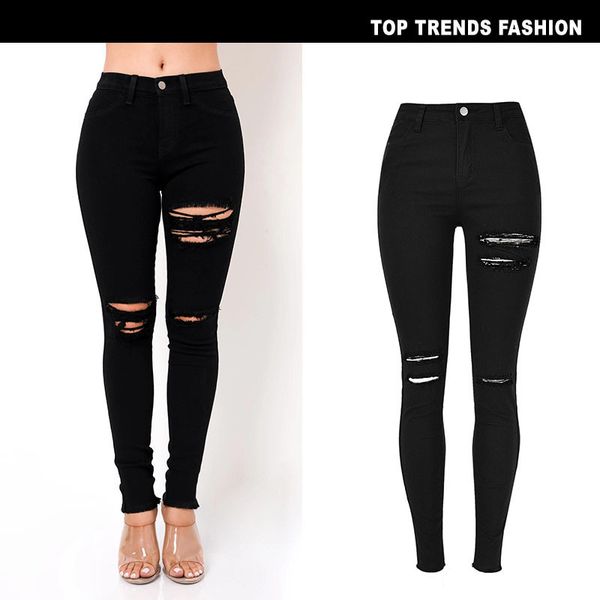 women's high waist elastic irregular knee worn foot tassel street mix with large and small leg pants black, Blue
women's high waist elastic irregular knee worn foot tassel street mix with large and small leg pants black, Blue