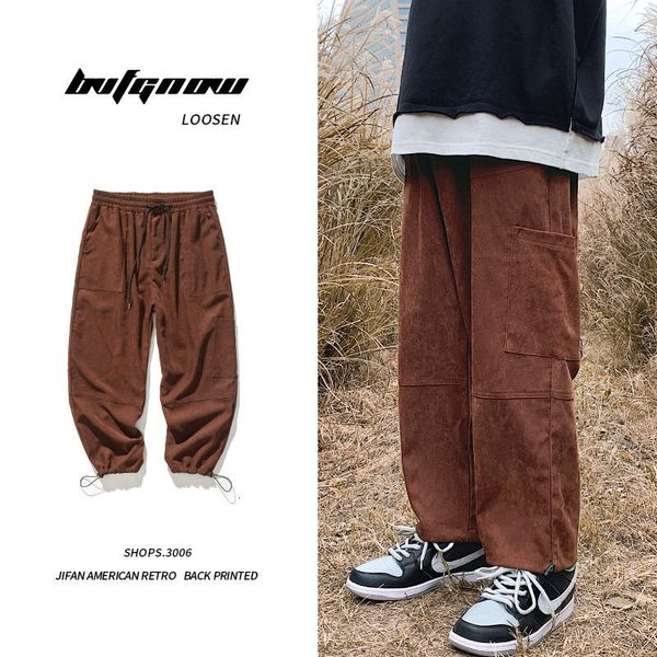 2021 new autumn corduroy men's fashion retro casual men streetwear wild hip-hop straight wide-leg pants mens m-5xl i1b6, Black
2021 new autumn corduroy men's fashion retro casual men streetwear wild hip-hop straight wide-leg pants mens m-5xl i1b6, Black