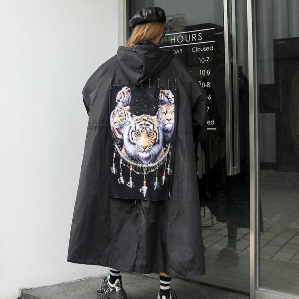 women elegant black long style cardigan cartoon patches hooded outfit autumn winter casual long jacket, Black;brown
women elegant black long style cardigan cartoon patches hooded outfit autumn winter casual long jacket, Black;brown