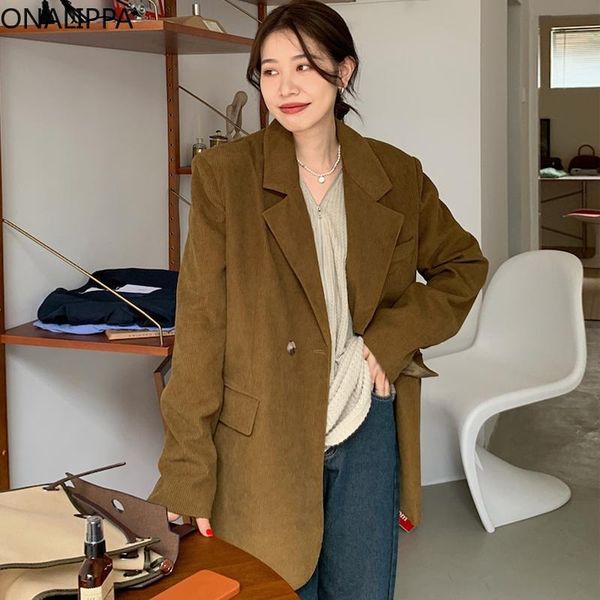 women's jackets onalippa women 2021 autumn winter french temperament retro wild lapel double-breasted casual long-sleeved corduroy suit, Black;brown
women's jackets onalippa women 2021 autumn winter french temperament retro wild lapel double-breasted casual long-sleeved corduroy suit, Black;brown
