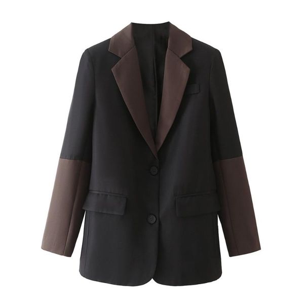 women's suits & blazers women fashion double color blazer coat vintage long sleeve welt pockets female outerwear jacket chic veste femm, White;black
women's suits & blazers women fashion double color blazer coat vintage long sleeve welt pockets female outerwear jacket chic veste femm, White;black