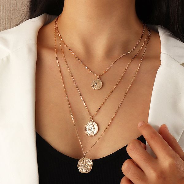 nz1226 popular jewelry fashion multi-layer necklaces creative metal portrait letter necklace, Silver
nz1226 popular jewelry fashion multi-layer necklaces creative metal portrait letter necklace, Silver