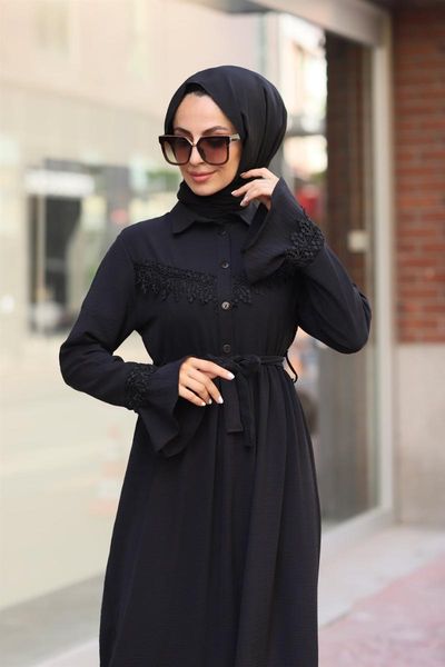 ethnic clothing women long dress lace detail belted shirt collar elegant hijab muslim fashion islamic women's, Red
ethnic clothing women long dress lace detail belted shirt collar elegant hijab muslim fashion islamic women's, Red