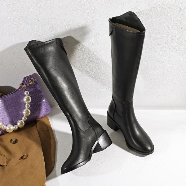 boots 2021 women genuine leather fashion handmade classic round toe european american women's knee-high, Black
boots 2021 women genuine leather fashion handmade classic round toe european american women's knee-high, Black