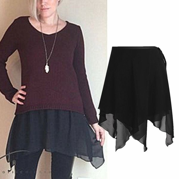 women irregular chiffon skirt extender a-line half extended skirt shirt extender 210309, Black
women irregular chiffon skirt extender a-line half extended skirt shirt extender 210309, Black