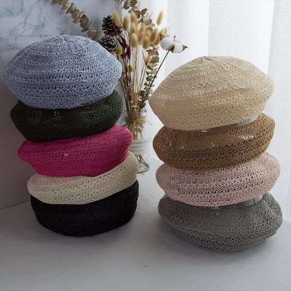 Spring And Summer Womens Beret Japanese Solid Color Hollow Ventilated Artist Hat Student Cotton Linen Pumpkin, Blue;gray
Spring And Summer Womens Beret Japanese Solid Color Hollow Ventilated Artist Hat Student Cotton Linen Pumpkin, Blue;gray