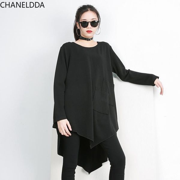 ce 2021 spring autumn black o- neck tee long sleeve big size irregular splicing pocket t-shirt women gothic style fashion tide, White
ce 2021 spring autumn black o- neck tee long sleeve big size irregular splicing pocket t-shirt women gothic style fashion tide, White