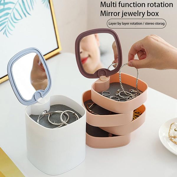 makeup organizer multi-function earring jewelry storage box rack with mirror rotating storage box organizador de maquillaje
makeup organizer multi-function earring jewelry storage box rack with mirror rotating storage box organizador de maquillaje