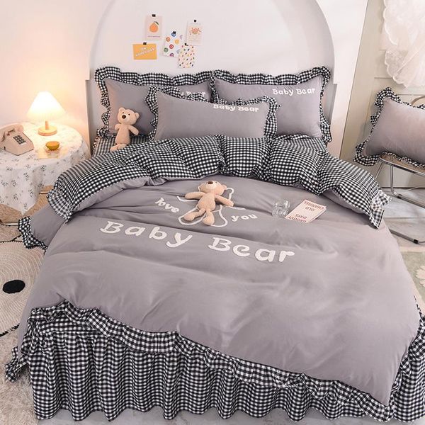 bedding sets gray cute sanding cartoon stereoscopic toy bear girl set duvet cover lattice bed skirt sheet pillowcase child's gift
bedding sets gray cute sanding cartoon stereoscopic toy bear girl set duvet cover lattice bed skirt sheet pillowcase child's gift