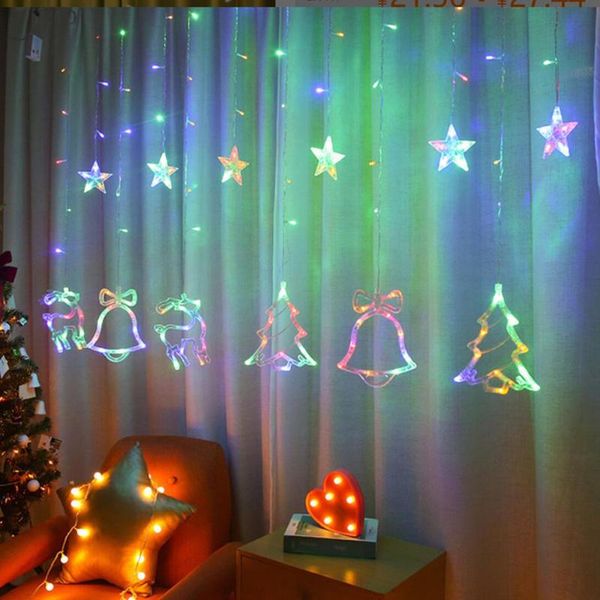 2.5m led christmas deer tree bells star string fairy lights curtain light outdoor garland for home party new year wedding decor
2.5m led christmas deer tree bells star string fairy lights curtain light outdoor garland for home party new year wedding decor