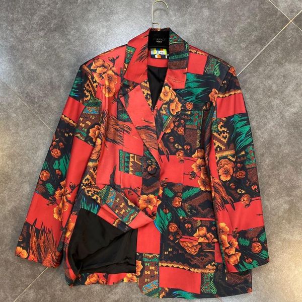 women's suits & blazers fabpop 2021 arrivals long sleeve notched collar red floral print single breasted buttons slim blazer women coat, White;black
women's suits & blazers fabpop 2021 arrivals long sleeve notched collar red floral print single breasted buttons slim blazer women coat, White;black