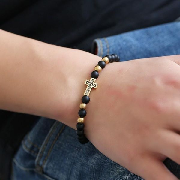 charm bracelets fashion cross bracelet men women 2021 trendy 6mm stone bead for jewelry gift, Golden;silver
charm bracelets fashion cross bracelet men women 2021 trendy 6mm stone bead for jewelry gift, Golden;silver