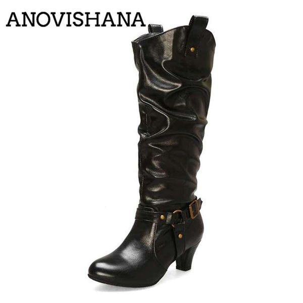 boots anovishana size 34-43 women western cowboy for ladies buckle zipper pleated retro botas footwear slouchy, Black
boots anovishana size 34-43 women western cowboy for ladies buckle zipper pleated retro botas footwear slouchy, Black