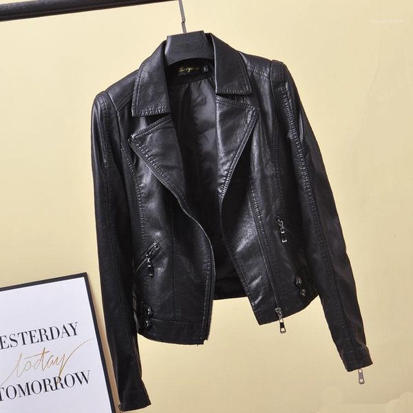 women autumn winter pu faux leather jacket lady zipper long sleeve motorcycle short coat female casual solid outerwear h203 women's &, Black
women autumn winter pu faux leather jacket lady zipper long sleeve motorcycle short coat female casual solid outerwear h203 women's &, Black
