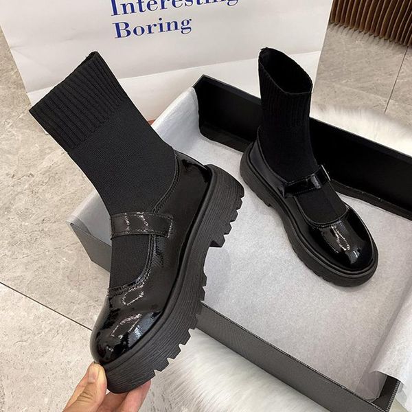boots drop brand design fashion buckle black ankle for women round toe platform shoes knitted sock woman
boots drop brand design fashion buckle black ankle for women round toe platform shoes knitted sock woman