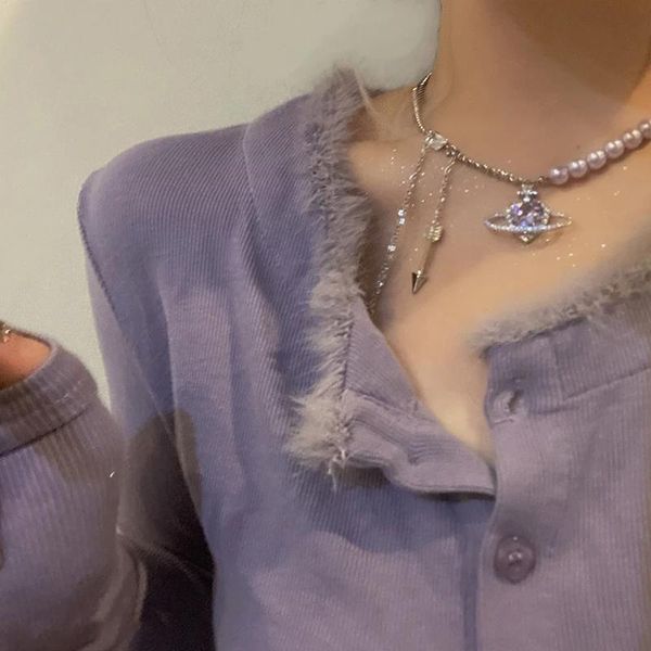 pendant necklaces romantic universe love zircon planet purple pearl stitching necklace niche design dream sweet and cool temperament, Silver
pendant necklaces romantic universe love zircon planet purple pearl stitching necklace niche design dream sweet and cool temperament, Silver